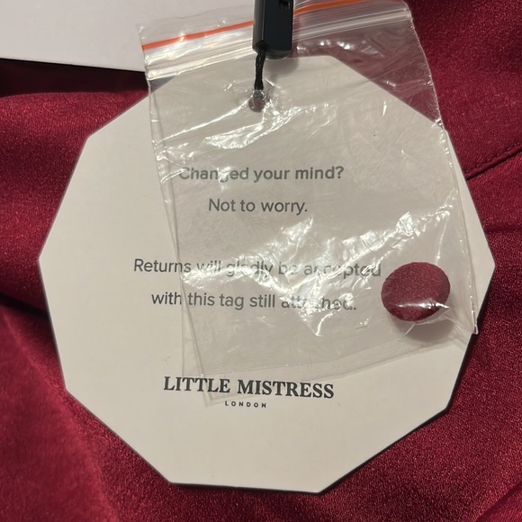 NWT ASOS Little Mistress HIGH NECK SATIN MAXI DRESS Size 8 WINE RED Cocktail - Picture 10 of 10